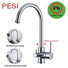 Drinking Water Purification Tap Brass&Chrome Kitchen sink Faucet mixer Design 360 Degree Rotation filtered Kitchen Faucet.