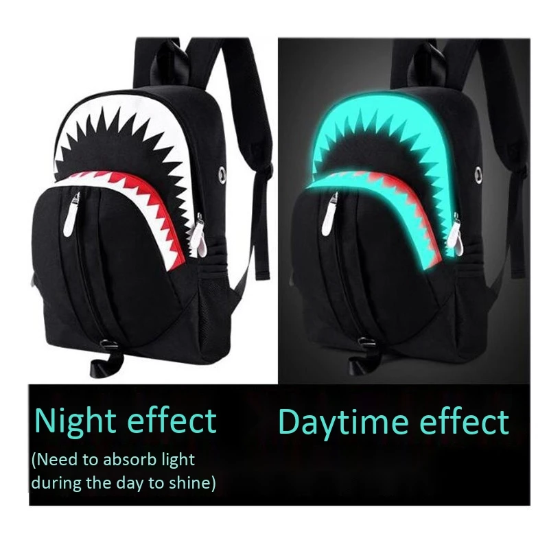 

Anti-Theft Shark Pattern Laptop Backpack Usb Recharging School Bag For Teenager Travel Bag Men Ml027