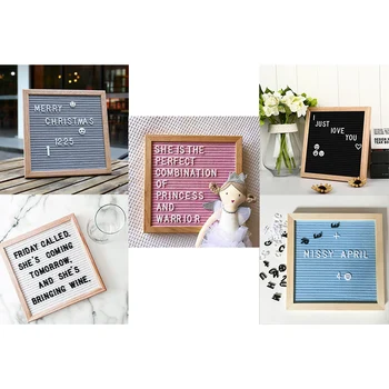 

10x10 Inches Felt Cloth Message Board Home Decor Wooden Schedule Modern Chalkboard Blackboard Bulletin Board