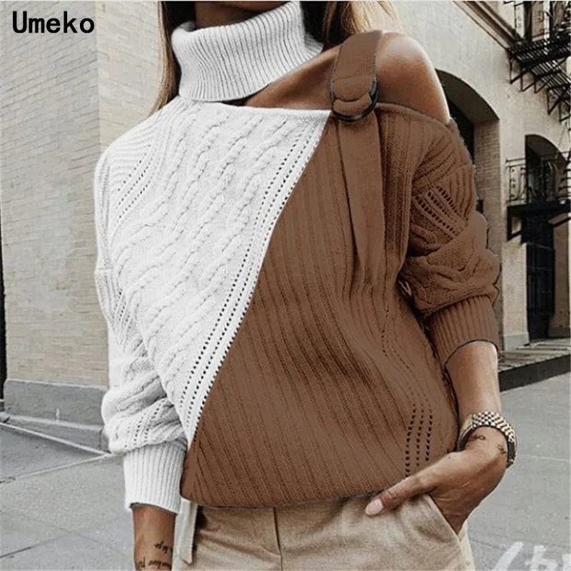 Элегантный сексуальный вязаный свитер Umeko 2019 женский джемпер пуловер без