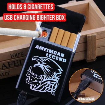 

Cigarette Electric USB Charging Rechargeable Flameless Clamshell Box Lighter USB charging lighter box electronic igniter C4