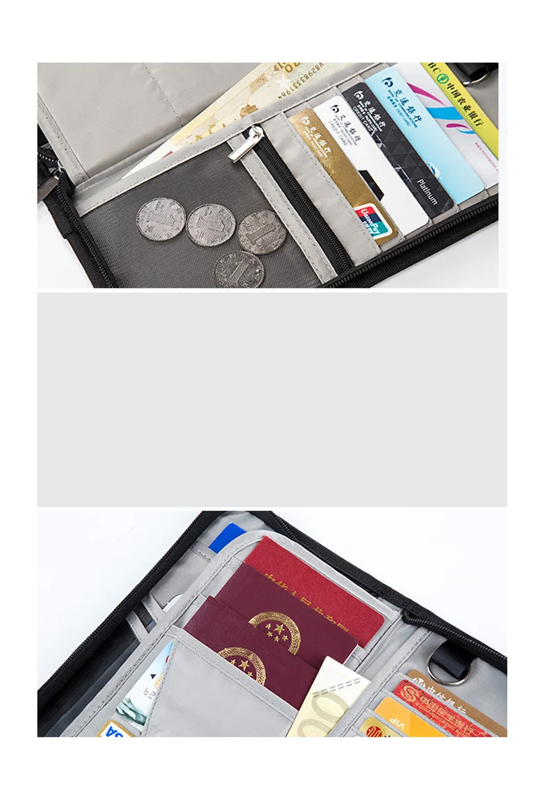  New Multi-Function Passport Package Rfid Anti-Theft Card Package Id Package Long Travel Passport Wallet Clip  TNT68 (1)