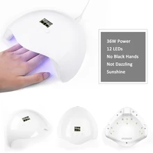 36 Вт умный УФ светодиодный светильник Сушилка для ногтей 12 Светодиодный S розовый белый отверждения гель лак для ногтей 30 s/60 s/99 s таймер ЖК-подсветка витрины сушки всех гелей