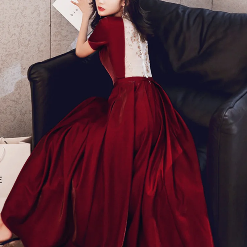 

2020 Sale Cocktail Dress Toast Dress The Bride, 2020 New Autumn A Long Wedding Skirt To Show Thin Winter Modern High-end Ladies