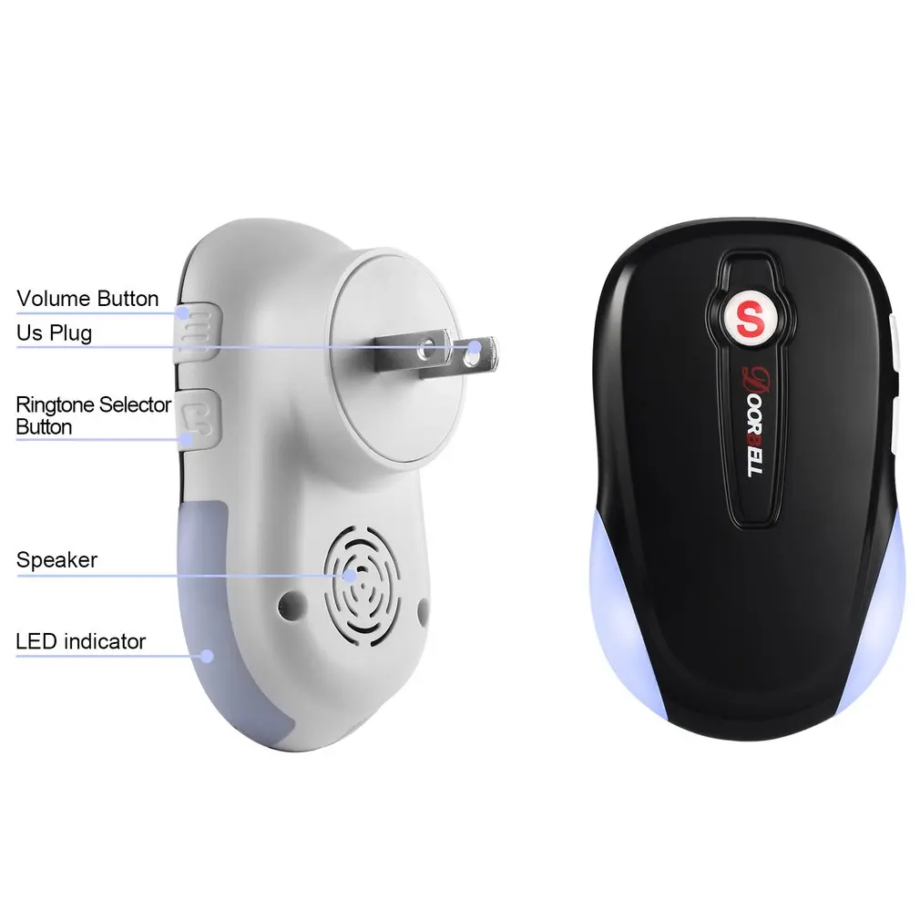 

Energy Saving one Touch Sensor Button Ultra-long Distance Control Optional Waterproof Transmitter Wireless Digital Doorbell