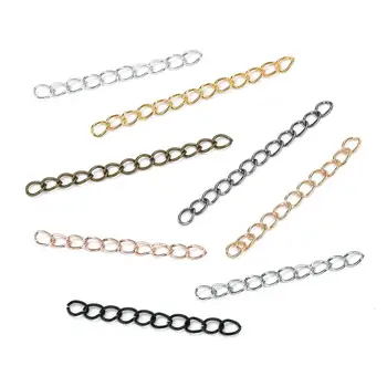 

100pcs/Lot Jewelry Accessories 5cm Extended Chain End Extender Findings Link Chain Jewelry Making Accessoeies Wholesale