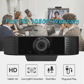 

Autofocus Webcam HD 1080P Mini Computer PC WebCamera with Microphone Rotatable Cameras for Live Broadcast Video Calling Conferen