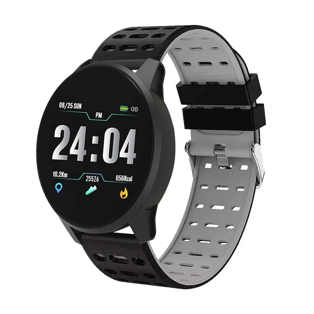 Смарт-часы фитнес-браслет трекер активности пульсометр кровяное давление smartwatch для ios Android apple iPhone relogio - Цвет: Grey