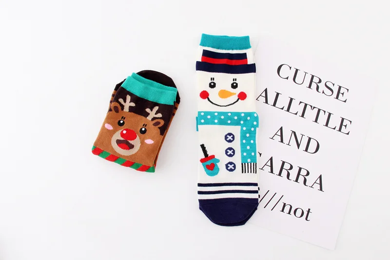 Милые хлопковые носки женские носки с героями мультфильмов красочные забавные каваи лося носки индивидуальный Рождественский подарок для девочек 3 пар/лот# F
