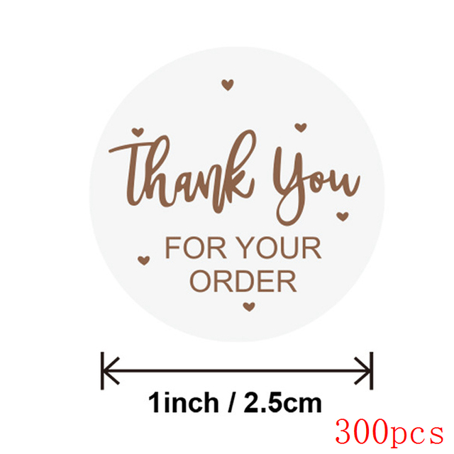Round Paper White You've good taste Stickers Gold Thank you stickers for Business Packaging Seal Label Stickers
