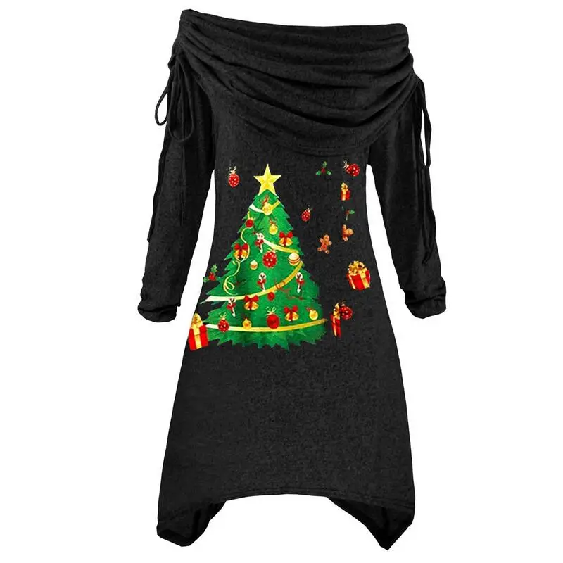 

winter dress women christmas sweater plus size long sleeve bandage red black knitted midi casual clothes cotton jumper ruched