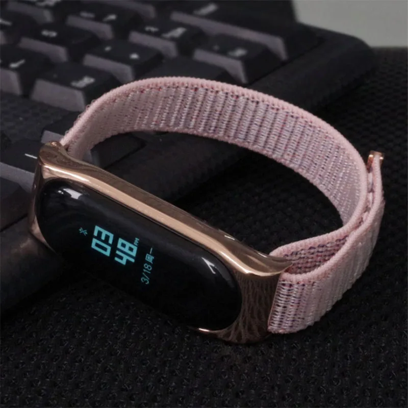 Mi jobs металлический нейлоновый наручный ремешок на замену для Xiaomi mi Band 4 3 Correa mi Band 4 3 Pulseira аксессуары