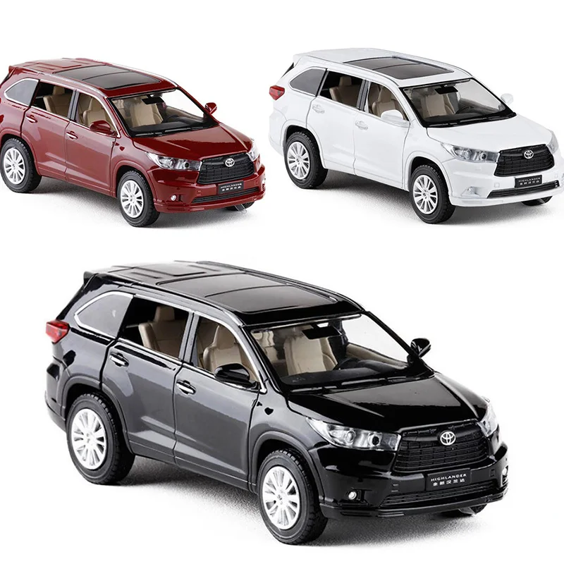 

1:32 Highlander SUV Diecast Alloy Car Model Toy High Simulation Metal Model 6 Doors Can Be Opened Gift For Kids V050