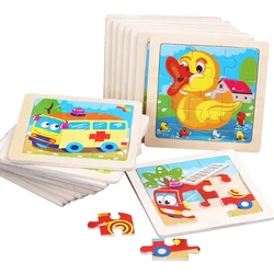 20 estilo crianças quebra cabeça de madeira quebra cabeça do bebê brinquedos educativos para crianças dos desenhos animados animais veículo 3d quebra cabeças jogos de madeira brinquedo