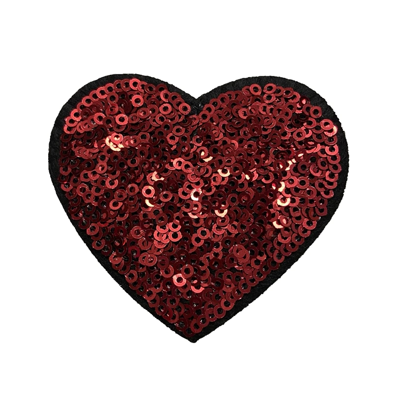 10 Piece Red Squined Heart Patches Iron on Sequins Heart-shaped Applique  for T-shirt Jacket DIY Handcrafts Accessories Parches - AliExpress