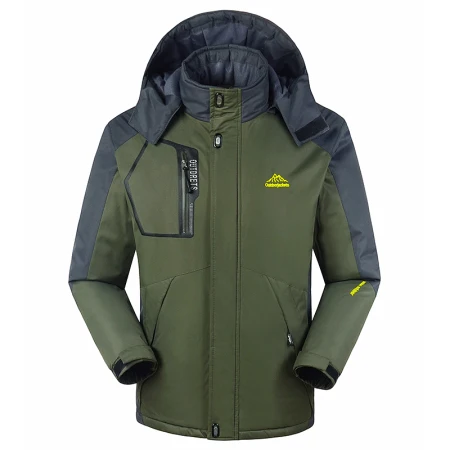 30 C FIT плюс толстый бархат вниз и парка пальто 6XL 7XL 8XL теплая зимняя куртка водонепроницаемая ветрозащитная Мужская ветровка - Цвет: Army green
