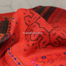 НОВАЯ тонкая ткань с принтом рами, Красные Полосатые платья, платья, рубашки, tissus Австралийский метр ткани