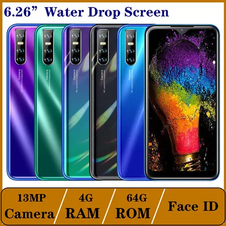 dual sim international unlocked cell phones Smartphone Note 9 Pro lte 4G RAM 64G ROM 6.26 inch Face ID Waterdrop Screen Unlocked Cellphones Android Mobile Phones Cell Phone best cell phone brand for gaming