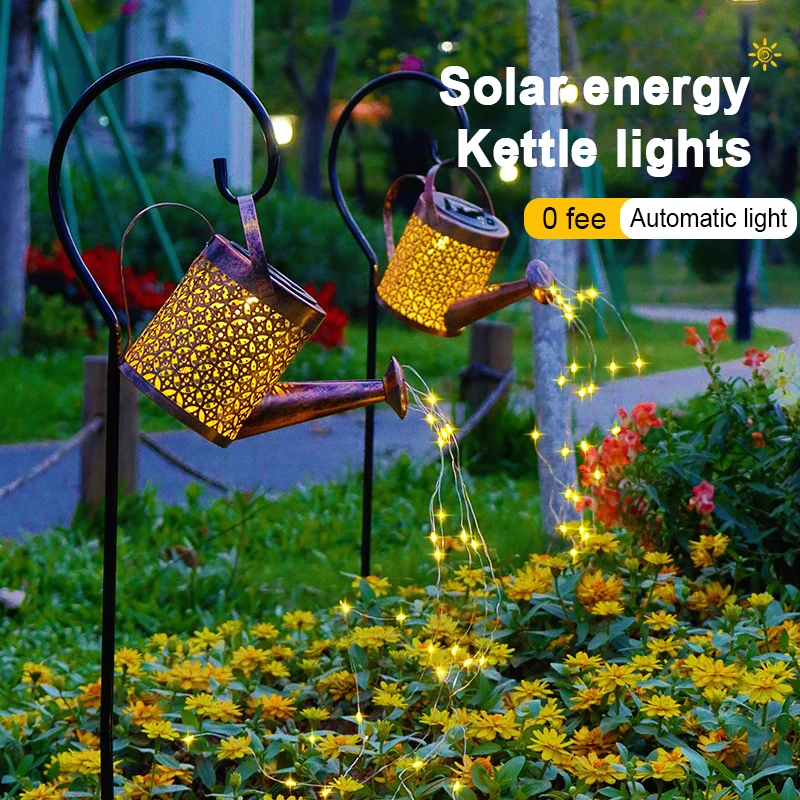 LED Solar Watering Can Fairy Lights Make It Cozy