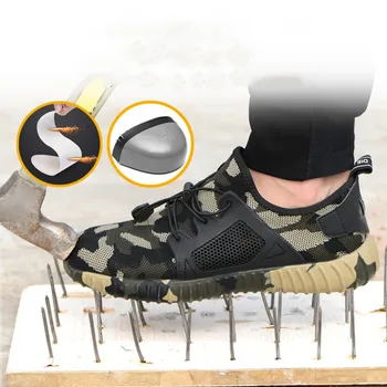 

women and Men Steel Toe Work Safety Shoes Casual Breathable Outdoor Sneakers Puncture Proof Boots Comfortable Industrial Shoes