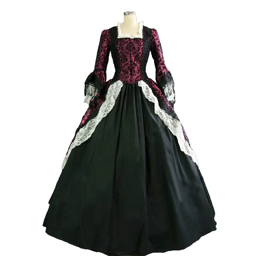 

2XS-XXXL Vintage Royal Court Stage Costume Medieval Renaissance Victorian Ball Gown Dress