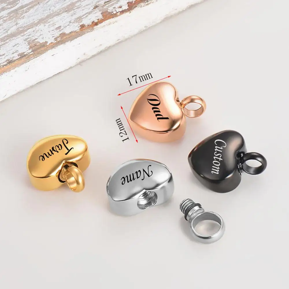 TIANZXS papà Mamma incisa a Forma di Cuore Collana urna commemorativa per Ceneri Ciondolo cremazione urne ricordo Scrigno funebre 4
