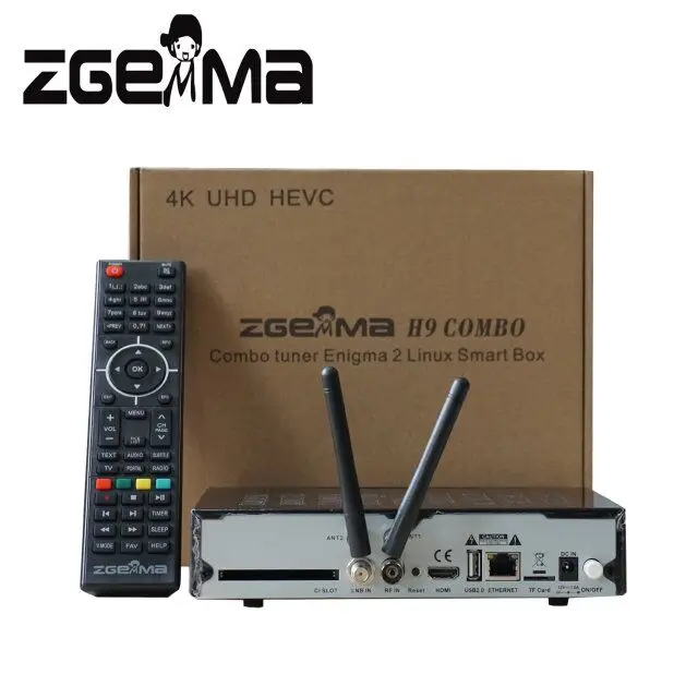2 шт./лот в формате 4K UHD, Zgemma H9 комбо CI+ Linux E2 DVB-S2X+ DVB-T2/C IPTV Set-top box T2-MI WI-FI встроенный