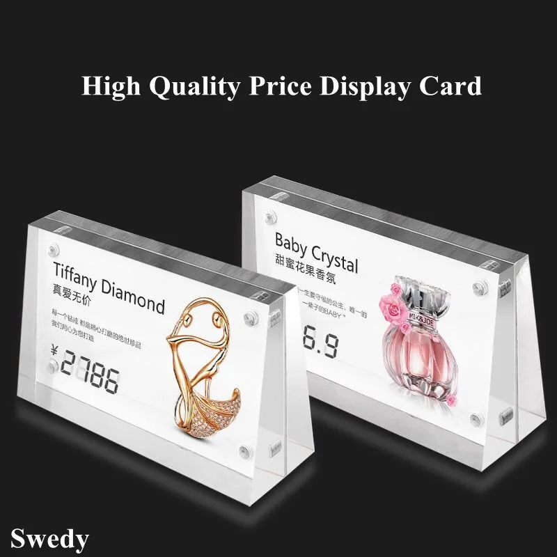 Clear Slant Back Magnetic Acrylic Sign Holder Display Stand Table Tents Name Price Label Paper Card Holder Frame 105x70mm slant back magnetic clear table acrylic menu sign holder picture photo frames flyer document paper display stand