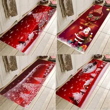 3D рождественская елка, фланелевый ковер, Противоскользящий коврик для кухни, комнаты, коврик, Рождественское украшение для дома, красный ковер