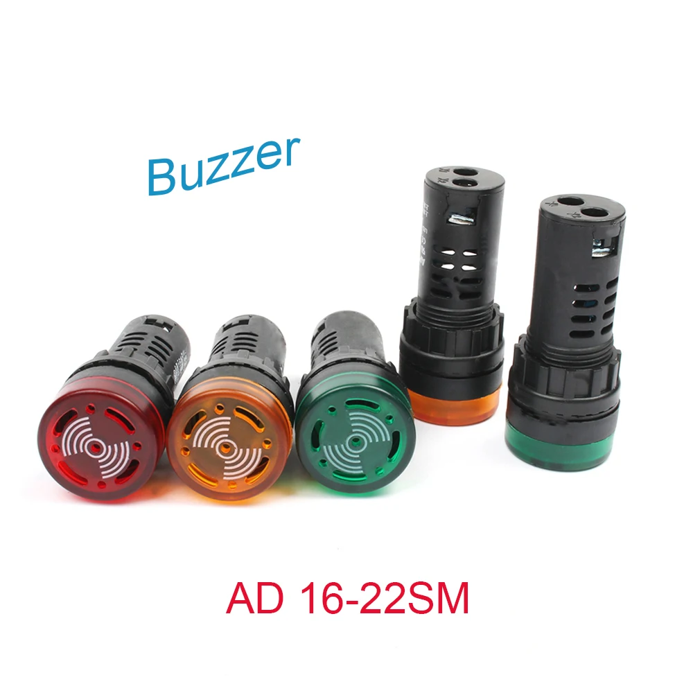 

1pc 22mm AD16-22SM Indicator light signal lamp Flash buzzer yellow/red/green 12V 24V 110V 220V Active Buzzer