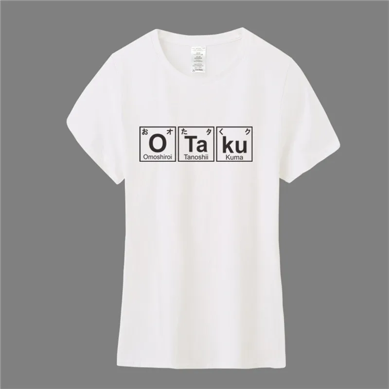 Новая футболка Otaku Chemistry Женская хлопковая Футболка с круглым вырезом и короткими рукавами для девочек Футболка Otaku TM-037