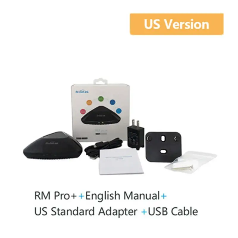Broadlink RM Pro+ умная домашняя умная автоматизация, Универсальный wifi+ IR+ RF беспроводной пульт дистанционного управления, совместимый с Alexa и Google Home - Цвет: US
