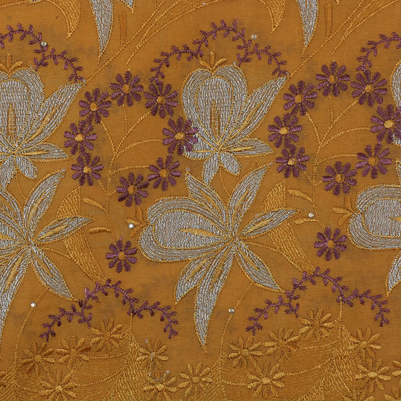 Swiss Voile Lace In Switzerland Cotton Lace High Quality Embroidery African Dry Lace Fabric For Nigeria Man Lace Fabric QF2772B