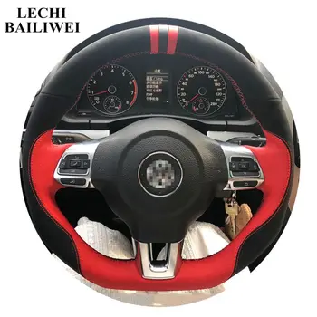 

DIY Black Suede Leather Car Steering Wheel Cover for VW Polo GTI Scirocco R Passat CC R-Line 2010 Volkswagen Golf 6 GTI MK6