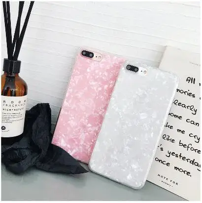 

Phone Case For iPhone 7 8 Plus blingbling Shell Pattern Cases For iPhone XR XS Max 7 6 6S Plus Soft TPU Silicone Cover