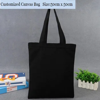 

Customized Canvas Bag Black Color Bag 50cmx50cm