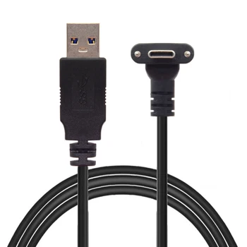 

CY Up Down Angled USB 3.1 Type-C Dual Screw Locking to Standard USB3.0 Data Cable 90 Degree for Camera