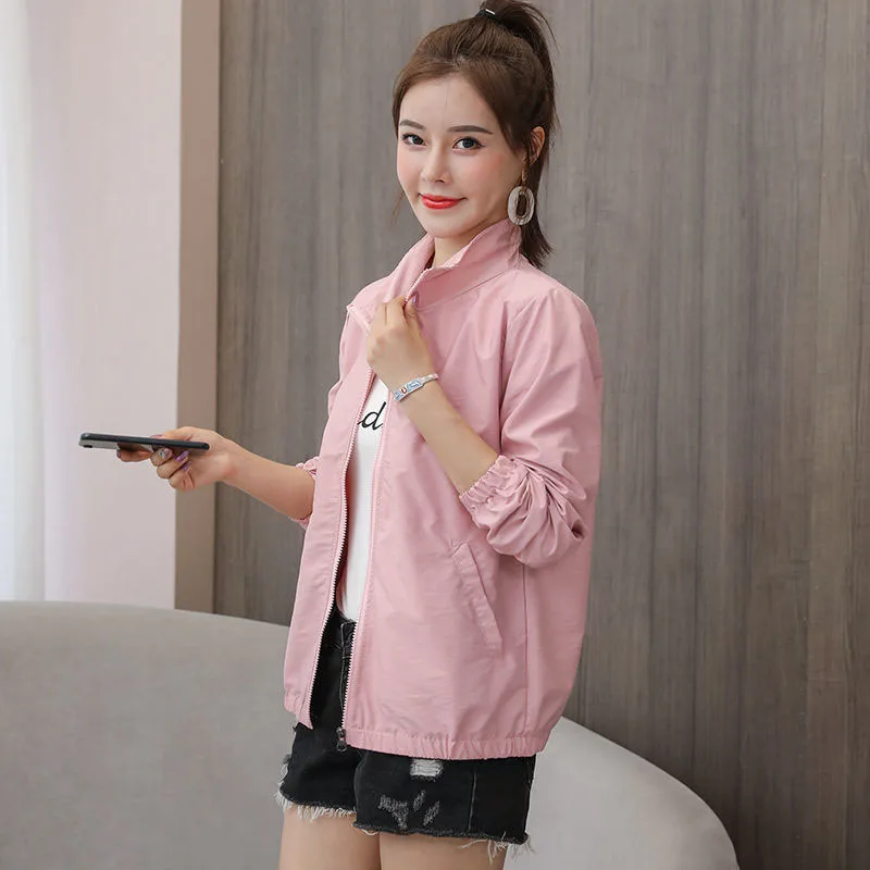 Gabardina para mujer, abrigo cortaviento corto para primavera y otoño, Forro fino, parte superior de talla grande, R934, 2021