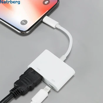 

HDMI Adapter for iPhone HDMI Cable to TV 1080P Digital Audio AV Adapter for iPhone iPad Sync Screen Converter Lightning to HDMI