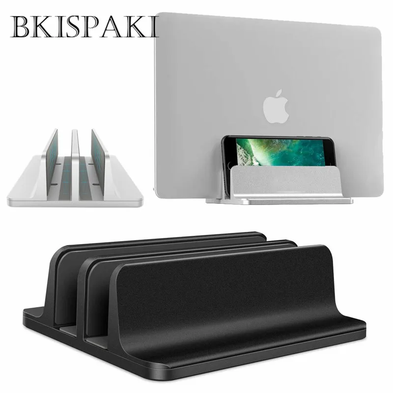 Vertical Laptop Tablet Stand for Macbook Air Pro 13 15 Desktop Aluminum Double Desktop Stand with A