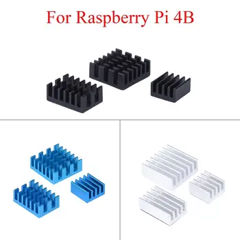 

Aluminum Heat Sink Cooling Sink Cooler HeatSink 3Pcs Kit Radiator For Raspberry Pi 4B