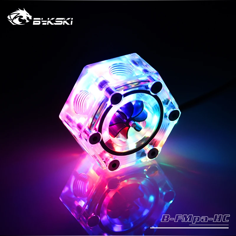 Bykski акриловый расходомер 6 Way G1/4 резьба 5V GND светильник для AURA охлаждающий фильтр