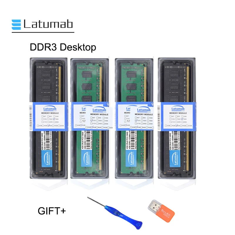 Latumab DDR3 4 ГБ 8 16 32 PC3 1066 МГц 1333 1600 1866 10600 12800 8500 ОЗУ для ПК модуль настольного