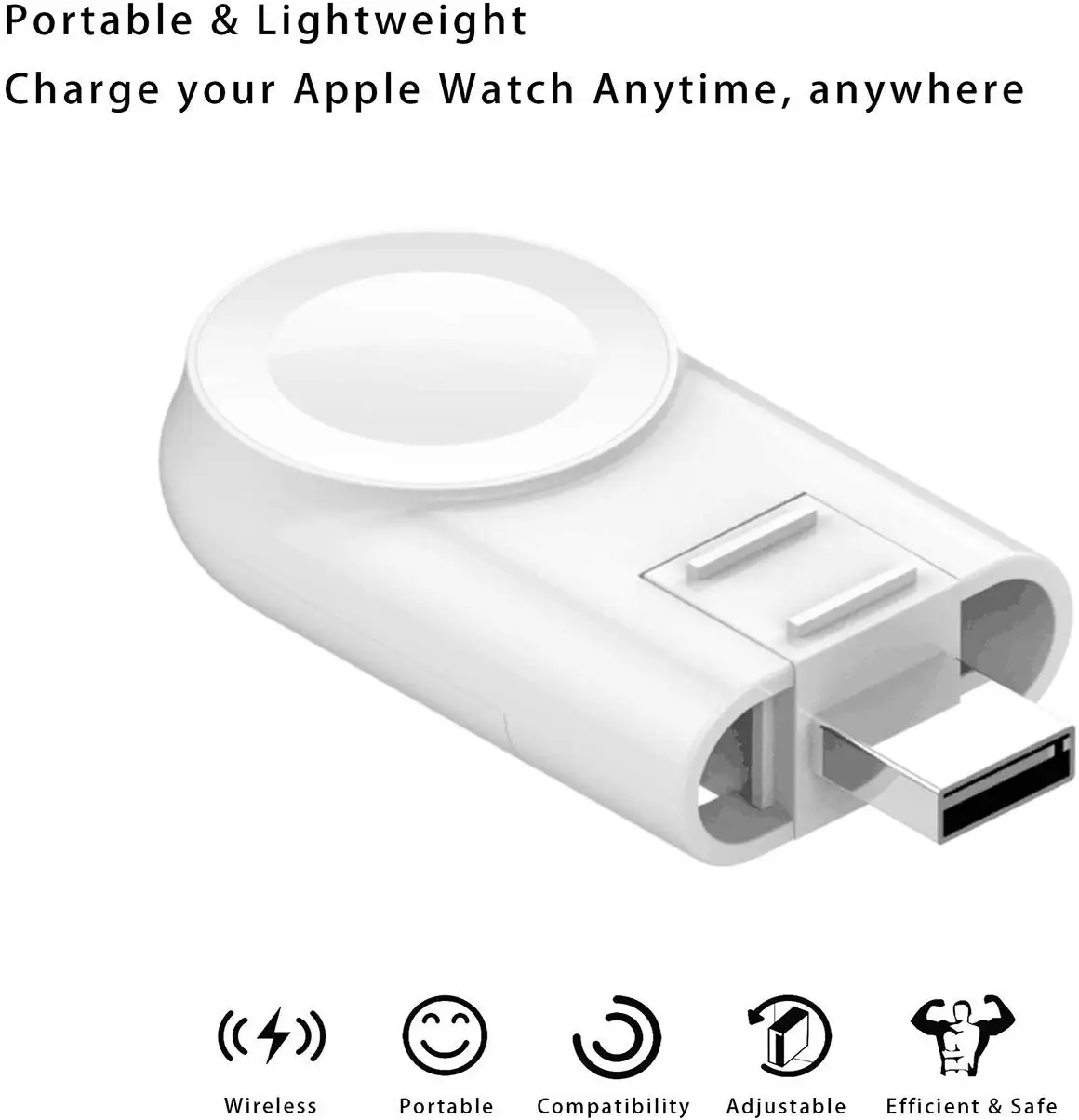 Беспроводное регулируемое зарядное устройство для iWatch портативное зарядное устройство Магнитная usb зарядка совместима с iWatch серии 4 3 2 1 0