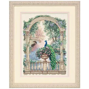 

14/22/25ct Amishop Counted Cross Stitch Kit Majestic Peacock Animal and Flower dim 35110