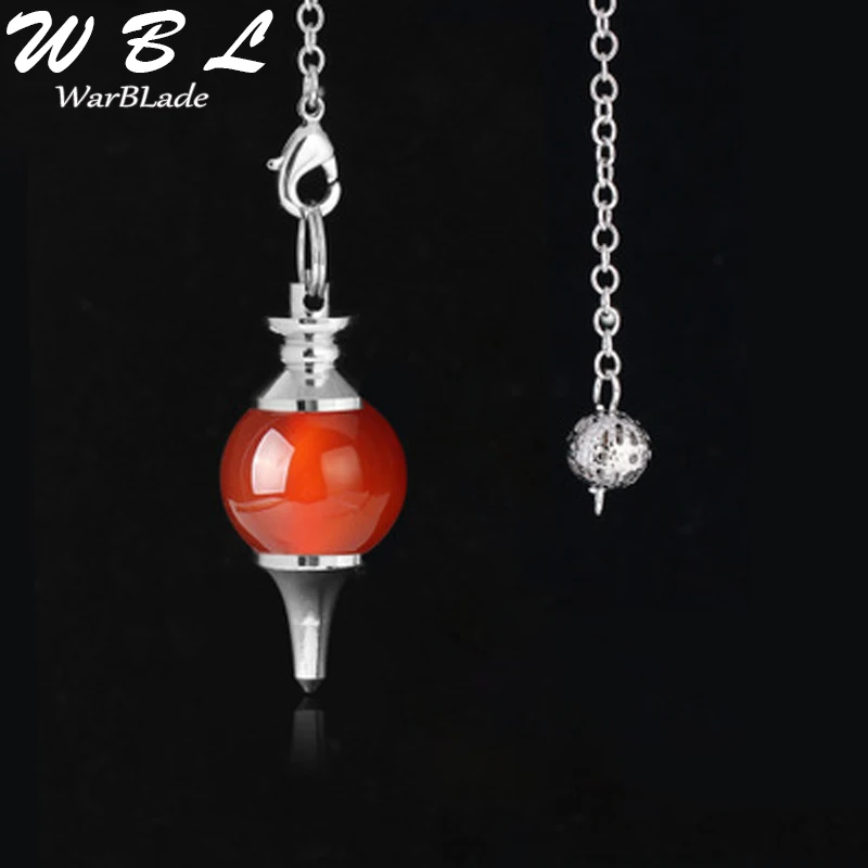 Red Agate WarBLade рейки натуральный камень кристалл баланс красный Агаты подвеска-Маятник для гадания круговой Конус подвеска шарм для мужчин женщин divination - Окраска металла: Red Agate