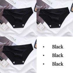 Women's Seamless Breathable Ice Silk Panties - Sexy Low Waist Underwear - XXXL (Set 1)
