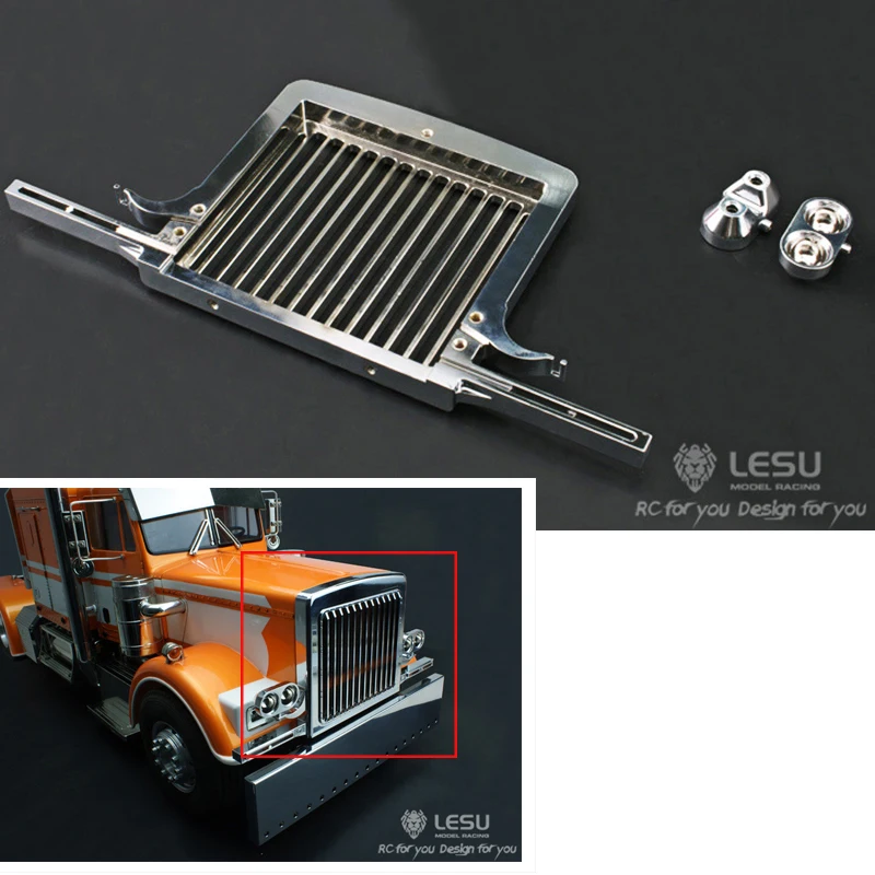 LESU Metal Front Grille Bumper for 1/14 DIY Tamiya King Haul RC Tractor Truck Model TH02305-SMT5