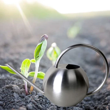 

1L Stainless Steel Watering Can Garden Flower Plants Long Mouth Sprinkling Pot 667A