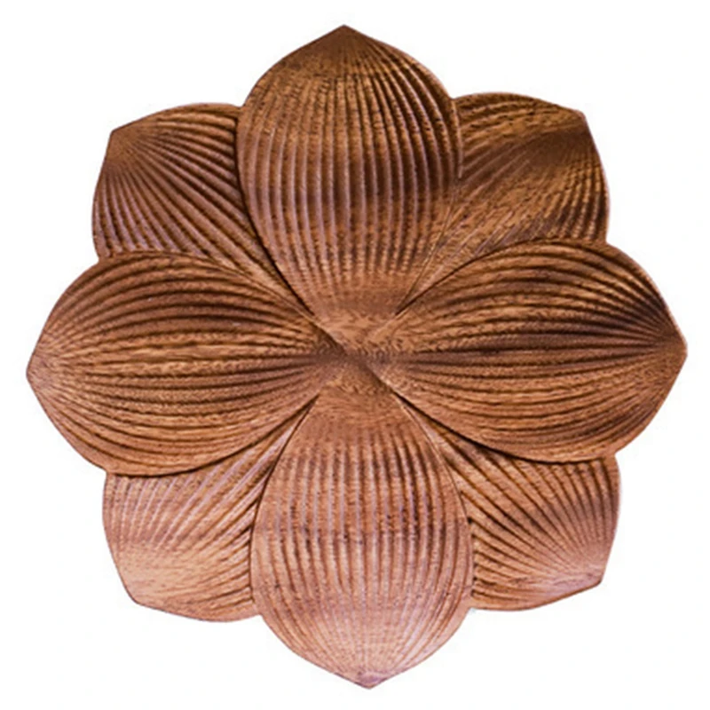 Wooden Tea Tray Creative Lotus-Shaped Nut Candy Walnut Afternoon Snack Plate Bowls | Дом и сад